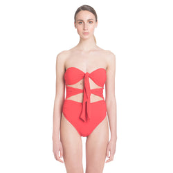 KNOT BODYSUIT RED
